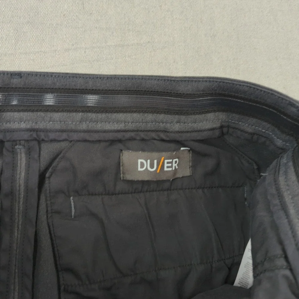 Du/er Pants Mens 38x32 Gray Smart Stretch Slim Trouser